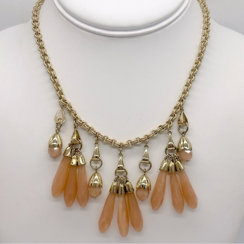 Ann Taylor Peach Dangle Necklace